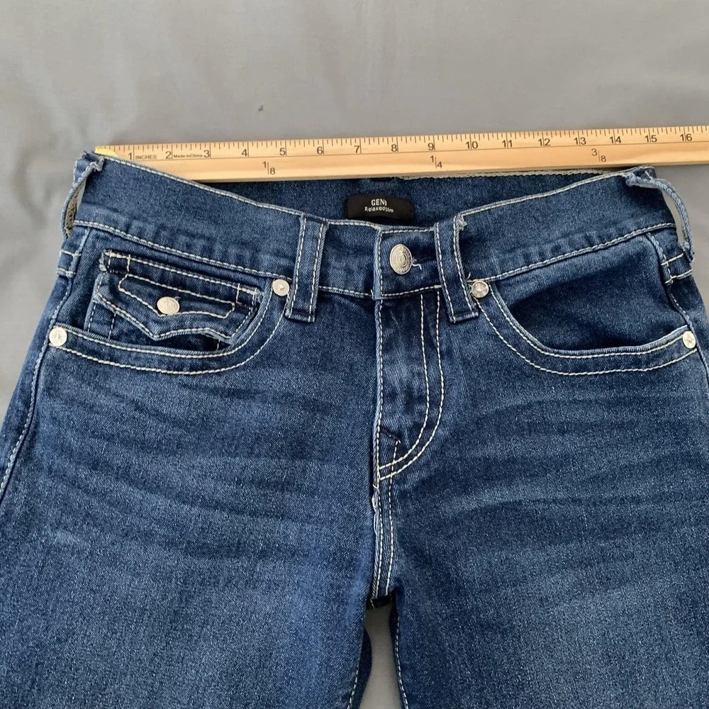 True Religion Geno Relaxed Slim Jeans Mens 30x30 Blue Medium Wash Denim Pants